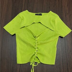 Almost Famous Bright Green T-Shirt Top Size M